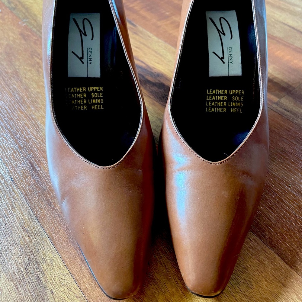 Genny leather pointed-toe pumps